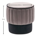 Rose Megapap velvet stool in grey color 40x40x40cm.