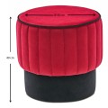 Rose Megapap velvet stool in red color 40x40x40cm.