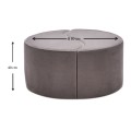 Alis Megapap velvet stool in light grey color 80x80x40cm.