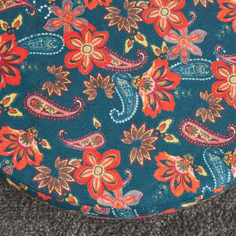 Nergis Megapap cylinder fabric stool in multicolor color 40x40x40cm.