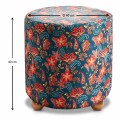 Nergis Megapap cylinder fabric stool in multicolor color 40x40x40cm.