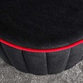 Lindy Megapap velvet stool in black color 40x40x40cm.