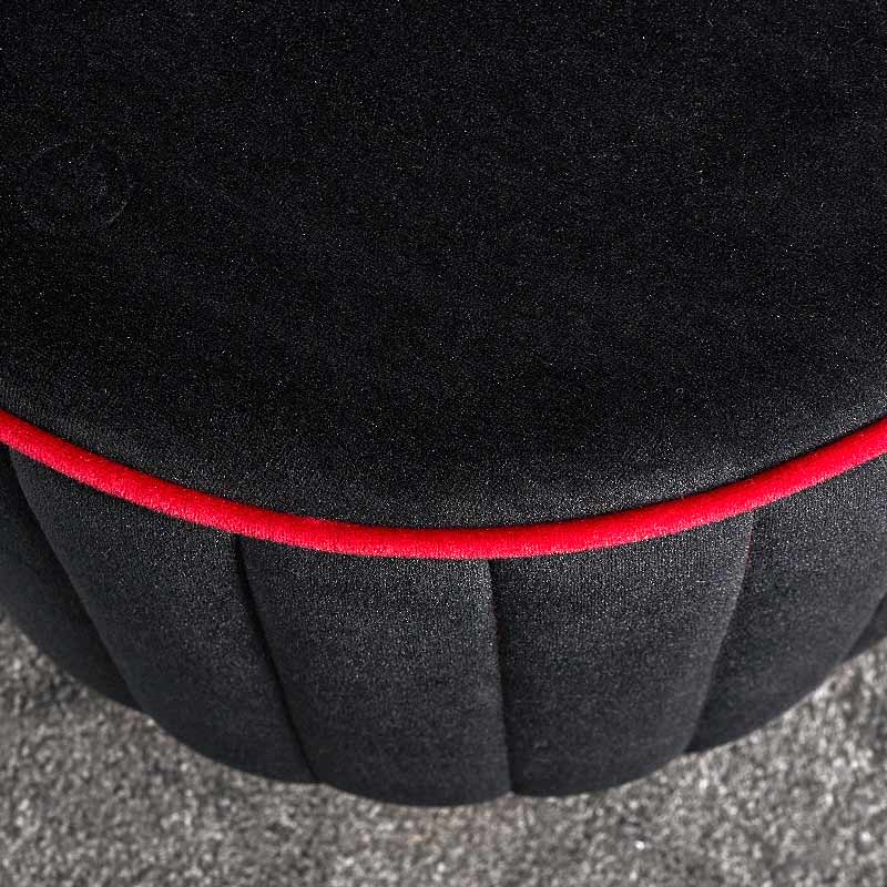 Lindy Megapap velvet stool in black color 40x40x40cm.