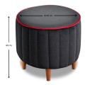 Lindy Megapap velvet stool in black color 40x40x40cm.