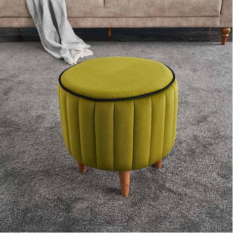 Lindy Megapap velvet stool in green color 40x40x40cm.