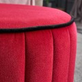 Lindy Megapap velvet stool in red color 40x40x40cm.
