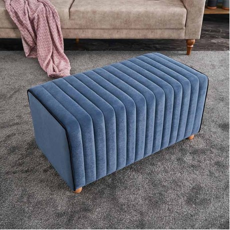 Mabel Megapap velvet stool in blue color 80x40x40cm.