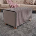 Mabel Megapap velvet stool in grey color 80x40x40cm.