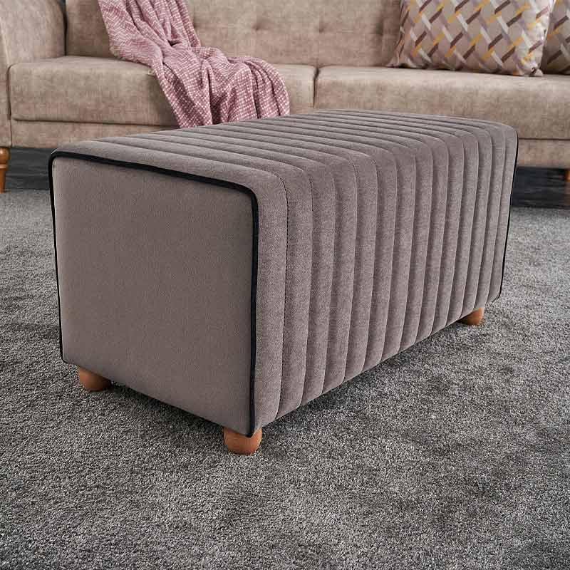 Mabel Megapap velvet stool in grey color 80x40x40cm.