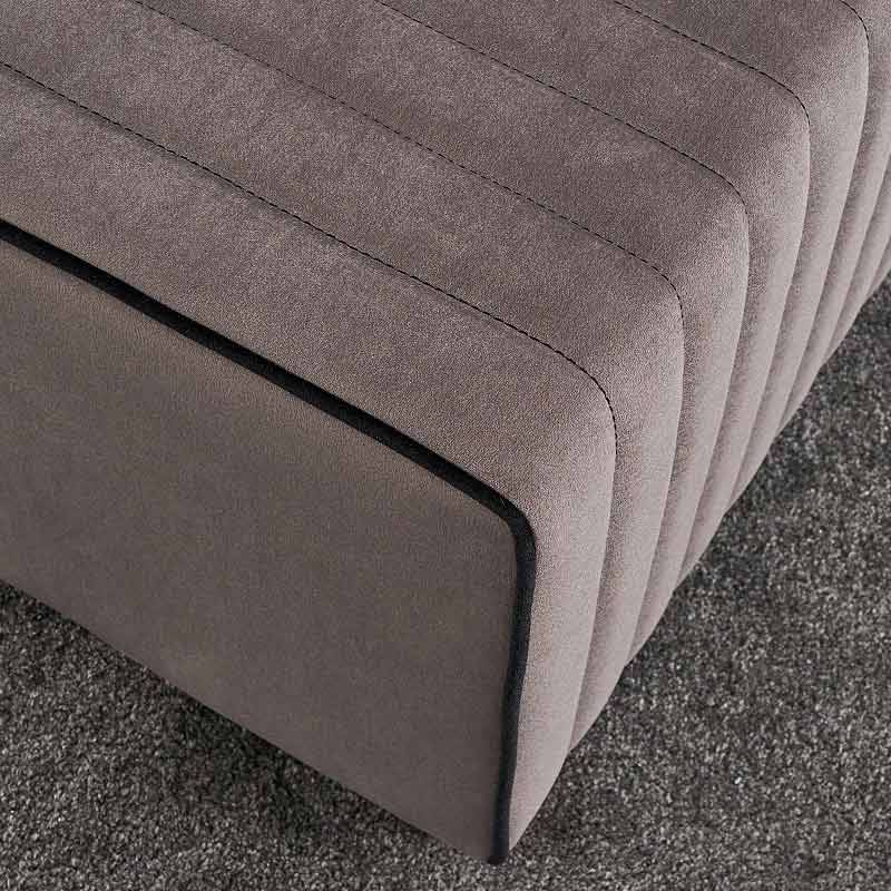 Mabel Megapap velvet stool in grey color 80x40x40cm.