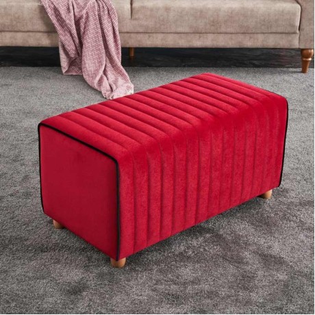 Mabel Megapap velvet stool in red color 80x40x40cm.