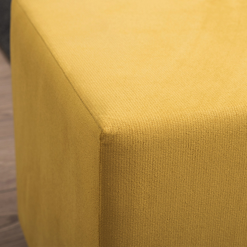 Daisy Megapap fabric stool in yellow color 40x40x40cm.
