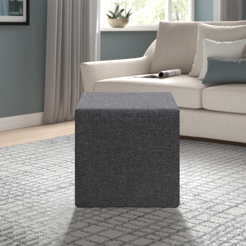Linda Megapap fabric stool in anthracite color 40x40x40cm.