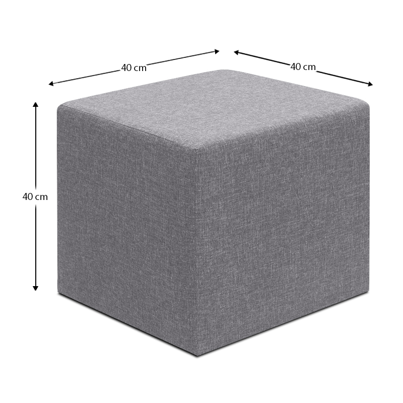 Linda Megapap fabric stool in grey color 40x40x40cm.