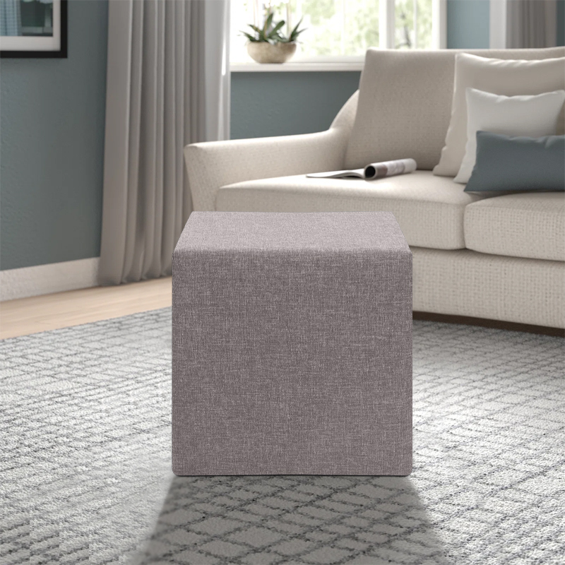 Linda Megapap fabric stool in brown color 40x40x40cm.