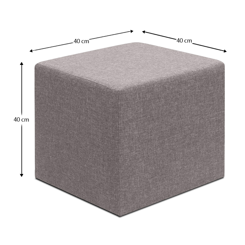 Linda Megapap fabric stool in brown color 40x40x40cm.