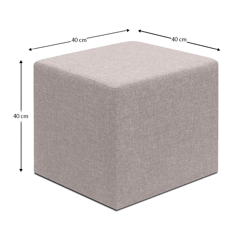 Linda Megapap fabric stool in beige color 40x40x40cm.