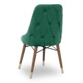 Venus Megapap dining chair velvet color dark green - walnut/gold legs 53x48x95cm.