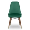 Venus Megapap dining chair velvet color dark green - walnut/gold legs 53x48x95cm.