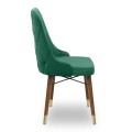 Venus Megapap dining chair velvet color dark green - walnut/gold legs 53x48x95cm.