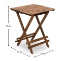 Queen Megapap foldable table by beech wood in walnut color 60x60x75cm.