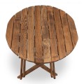 Queen Megapap foldable table by beech wood in walnut color Ø60x75cm.