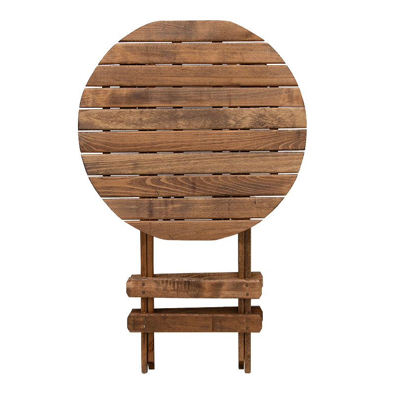 Queen Megapap foldable table by beech wood in walnut color Ø60x75cm.