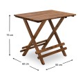 Queen Megapap foldable table by beech wood in walnut color 80x60x75cm.