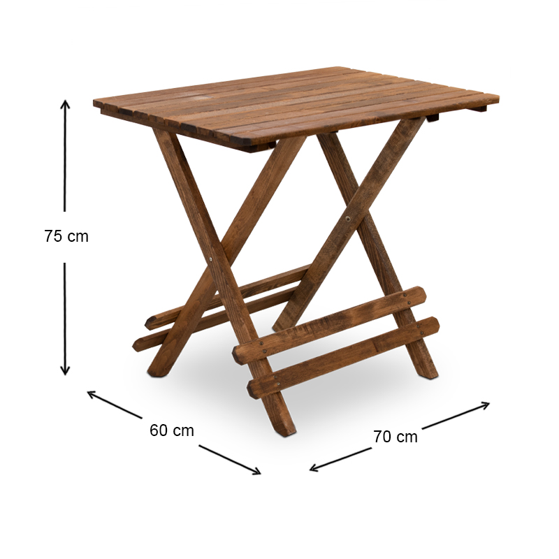 Queen Megapap foldable table by beech wood in walnut color 70x60x75cm.