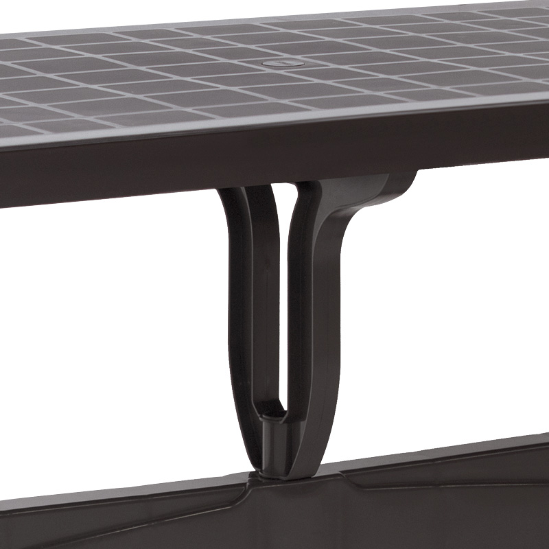 Callan Megapap polypropylene table in brown color 120x70x73cm.