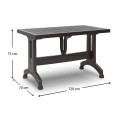Callan Megapap polypropylene table in brown color 120x70x73cm.