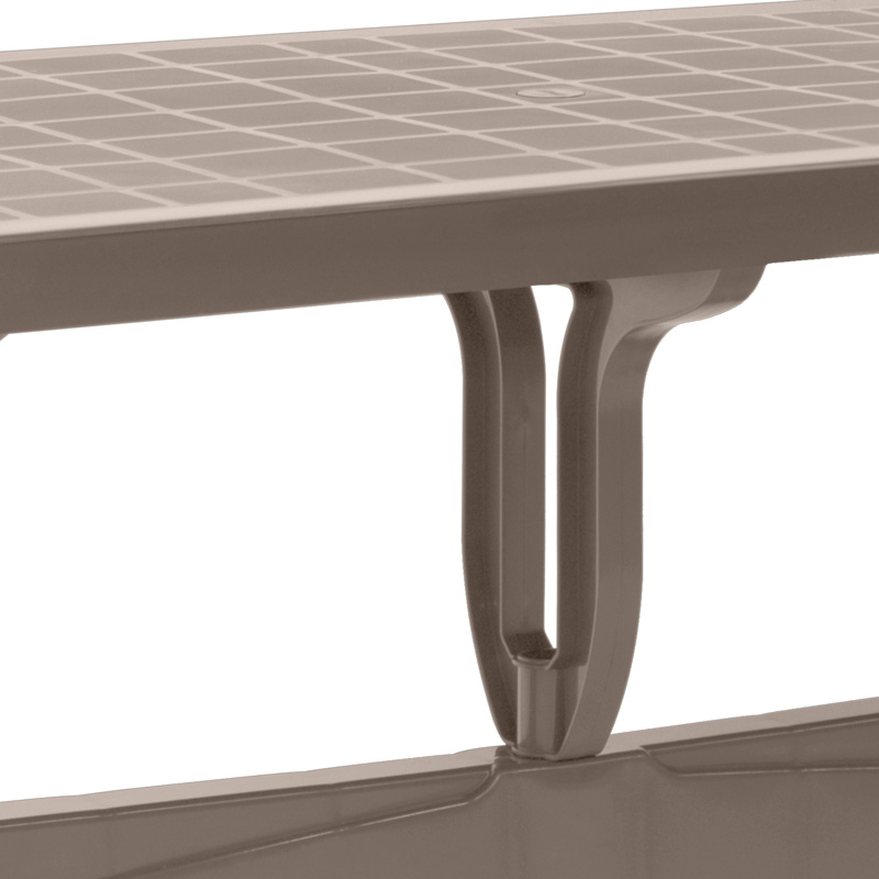 Callan Megapap polypropylene table in cappuccino color 120x70x73cm.