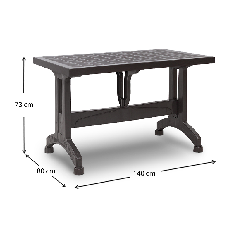 Callan Megapap polypropylene table in brown color 140x80x73cm.