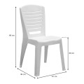 Tabia Megapap polypropylene armchair in white color 47x49x86cm.