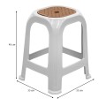 Desia Megapap polypropylene stool in white color 35x35x45cm.