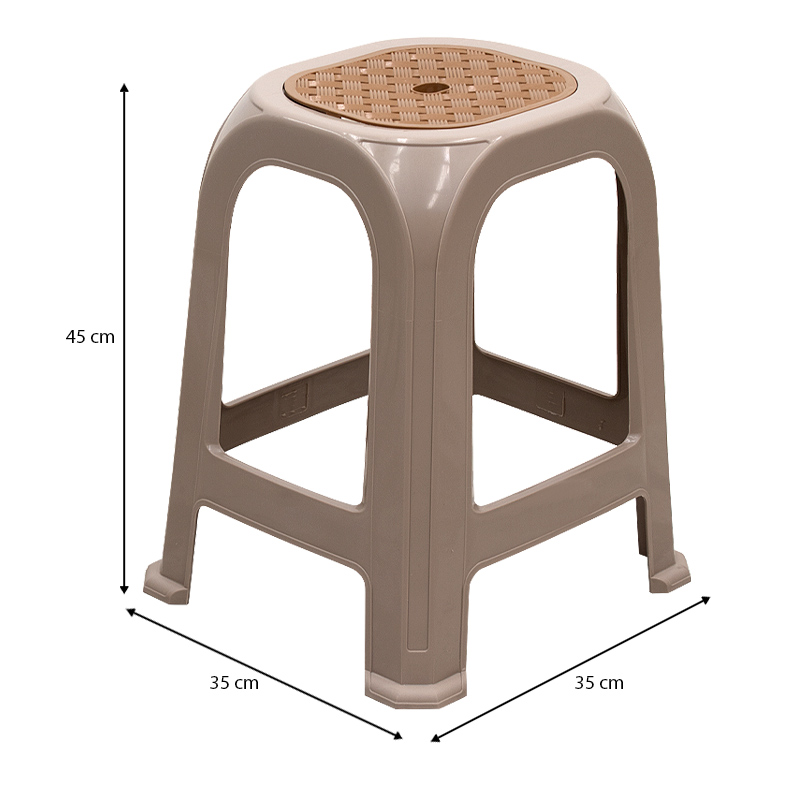 Desia Megapap polypropylene stool in beige color 35x35x45cm.