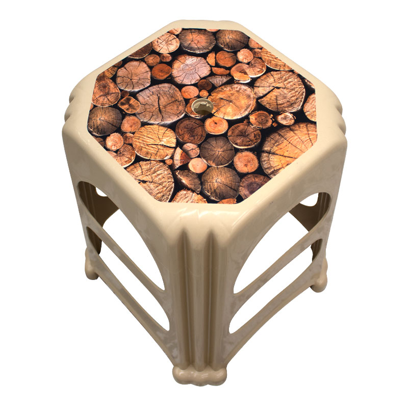 Desia Megapap polypropylene stool in beige color 37x37x45cm.
