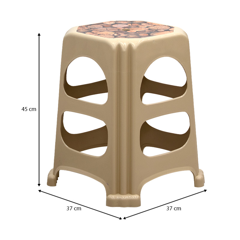 Desia Megapap polypropylene stool in beige color 37x37x45cm.
