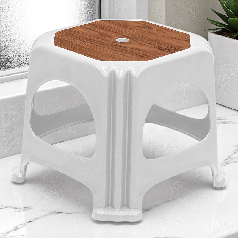 Desia Megapap polypropylene stool in white color 35x35x32cm.