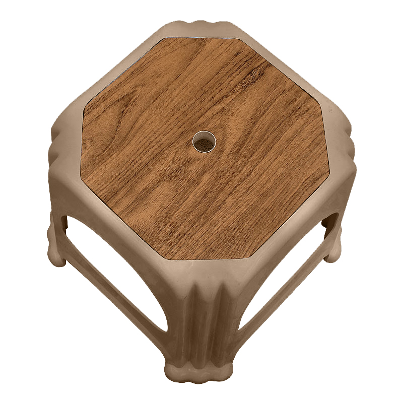 Desia Megapap polypropylene stool in beige color 35x35x32cm.