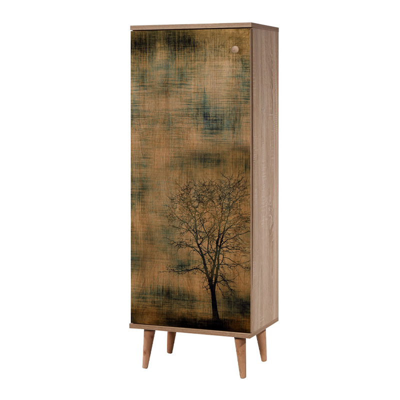 Soho Megapap melamine shoe cabinet in sonoma color 50x38x135cm.