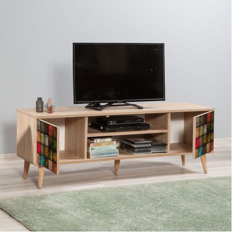 Soho Megapap melamine TV furniture in sonoma color 140x40x50cm.