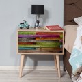 Soho Megapap melamine nightstand in sonoma color 60x40x61cm.
