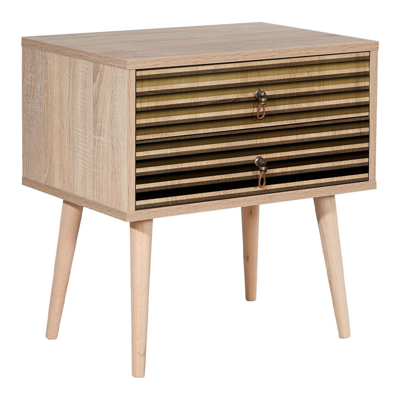 Soho Megapap melamine nightstand in sonoma color 60x40x61cm.