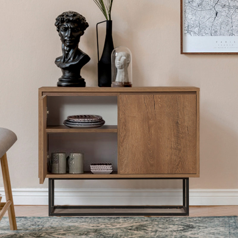 Amedeo Megapap melamine buffet in walnut color 90x36x72cm.
