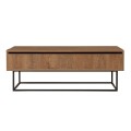 Amedeo Megapap melamine coffee table in walnut color 120x60x43cm.