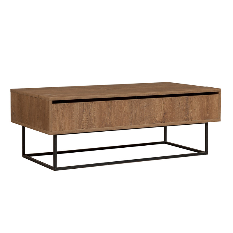 Amedeo Megapap melamine coffee table in walnut color 120x60x43cm.