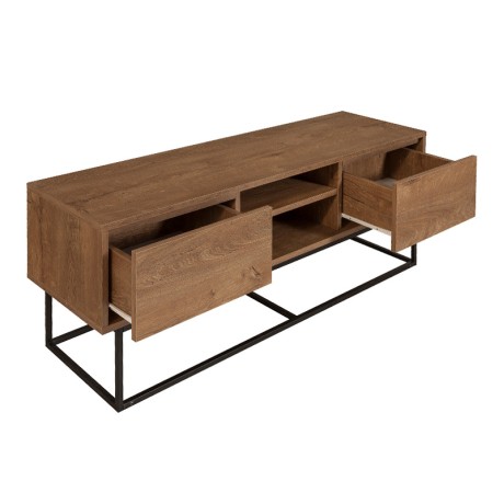 Amedeo Megapap melamine TV furniture in walnut color 140x40x50cm.
