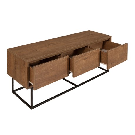 Amedeo Megapap melamine TV furniture in walnut color 140x40x50cm.