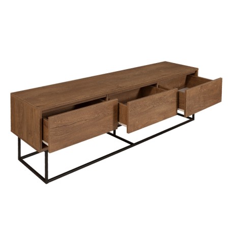 Amedeo Megapap melamine TV furniture in walnut color 180x40x50cm.